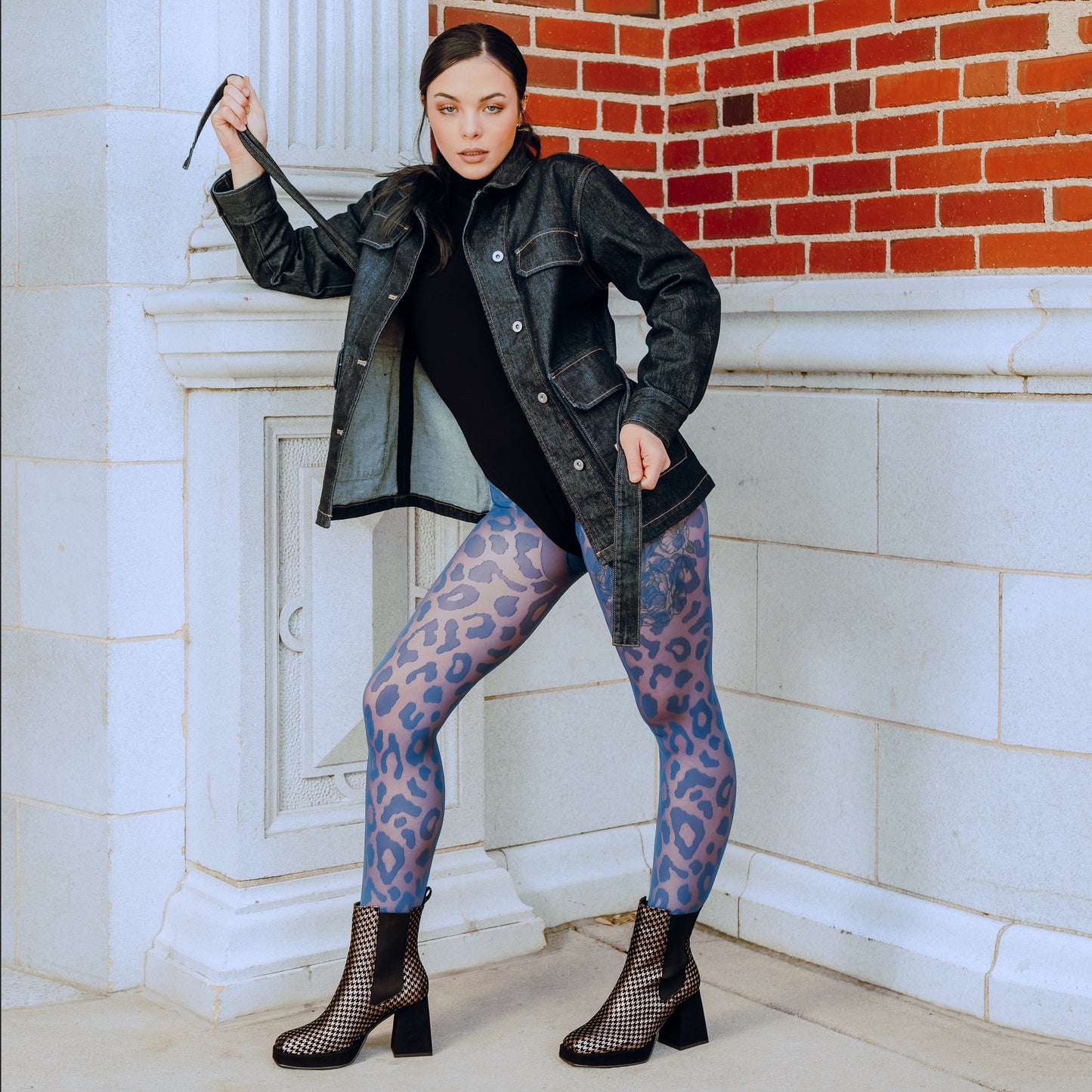 Botanic Boot - Black & Houndstooth Womens Ankle Boots Embassy London