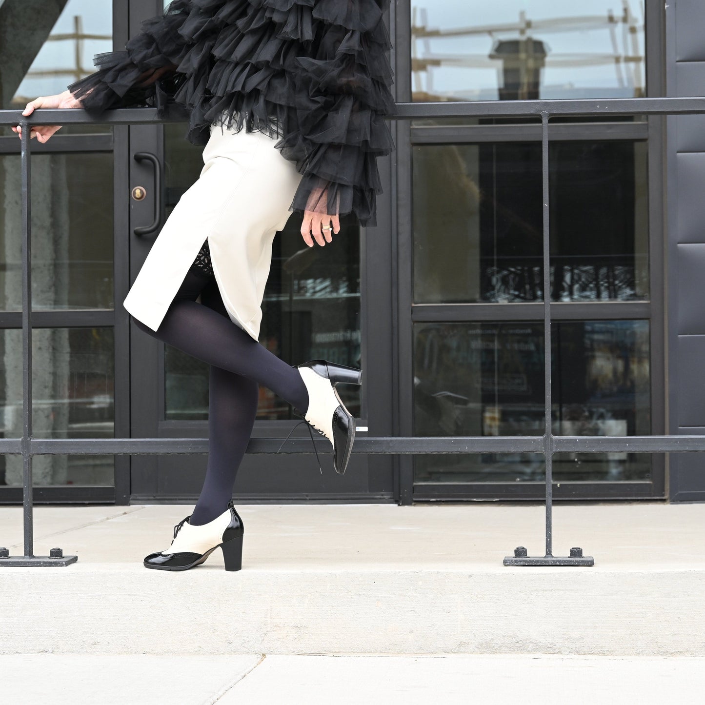 Casino - Cream & Black Womens Heels Embassy London