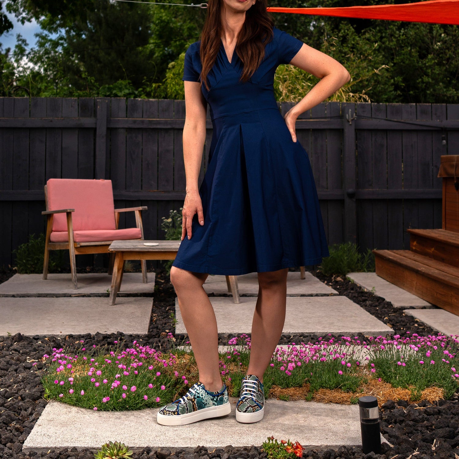 Camila - Blue Snake Womens Trainers Embassy London