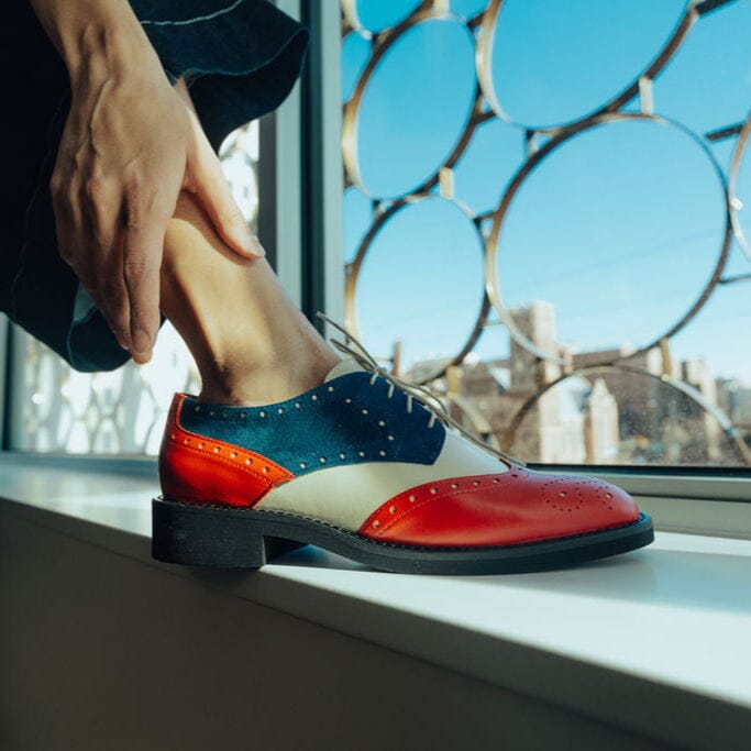 Eton - Red & Blue & Cream Womens Shoes Embassy London