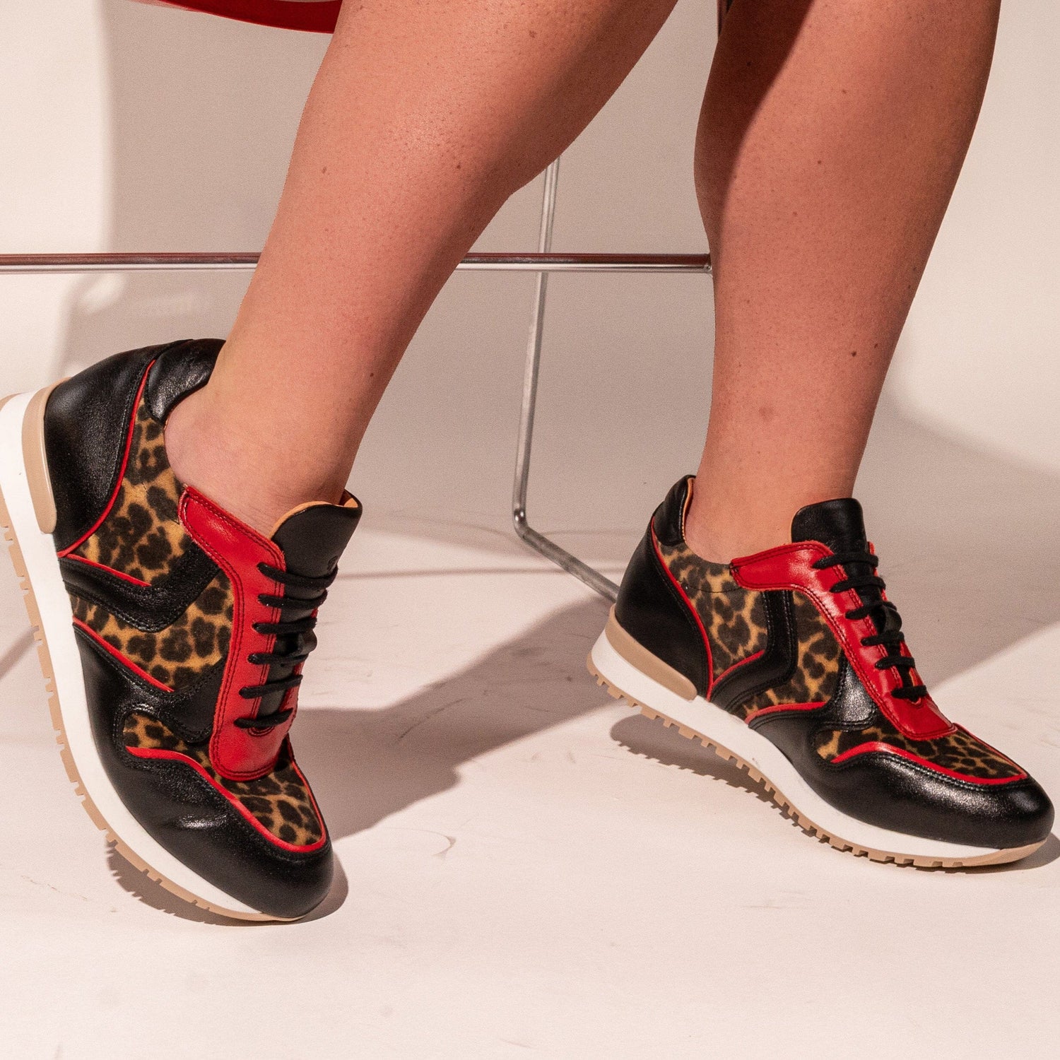 Savana - Leopard & Red Womens Trainers Embassy London