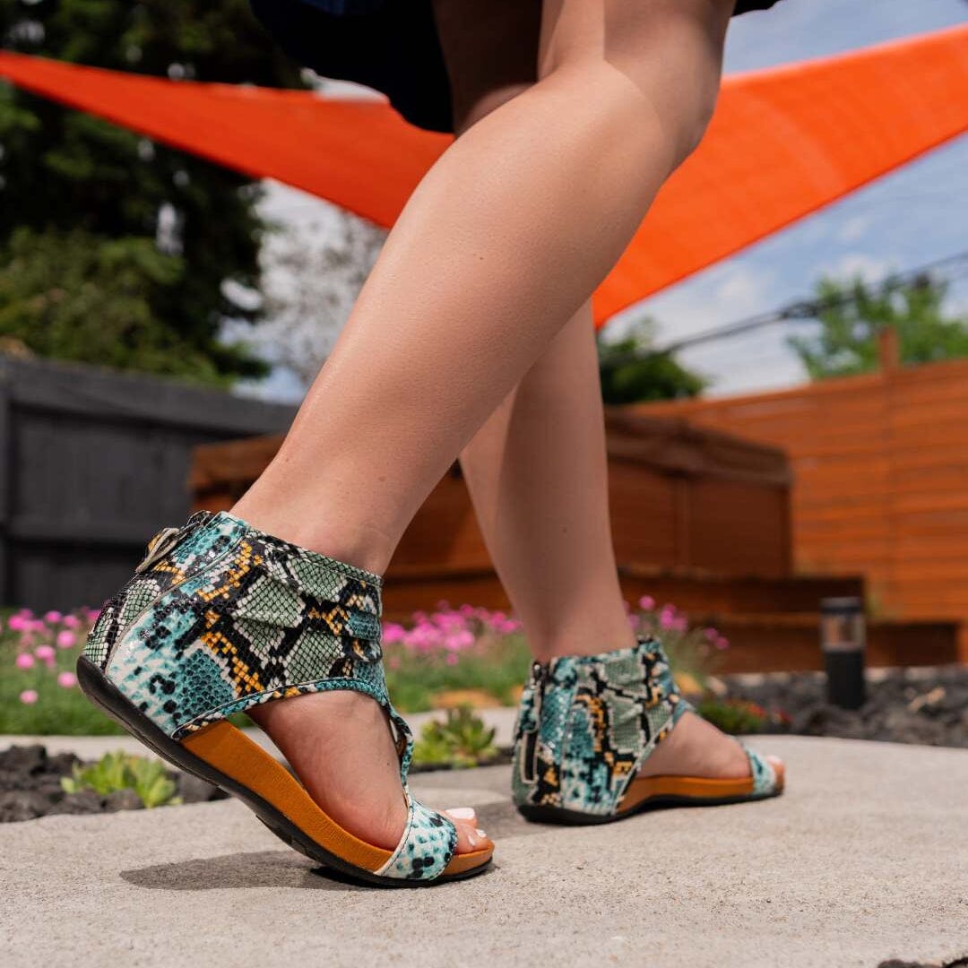 Isabella - Blue Snake Womens Sandals Embassy London