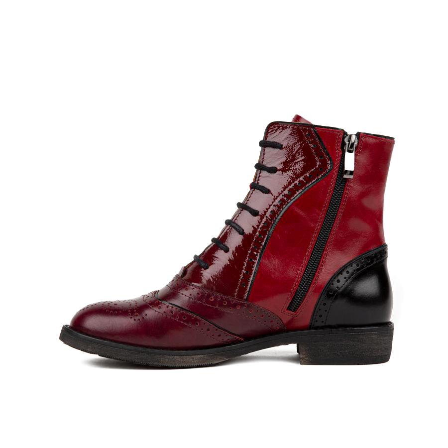 Brick Lane Boots - Claret & Red & Black Ankle Boots Embassy London