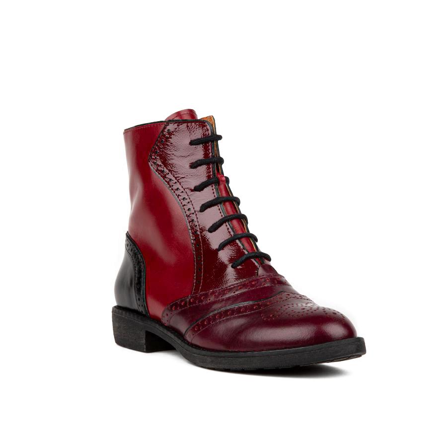 Brick Lane Boots - Claret & Red & Black Ankle Boots Embassy London