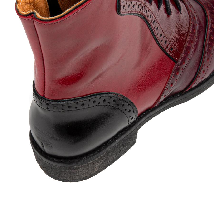 Brick Lane Boots - Claret & Red & Black Ankle Boots Embassy London