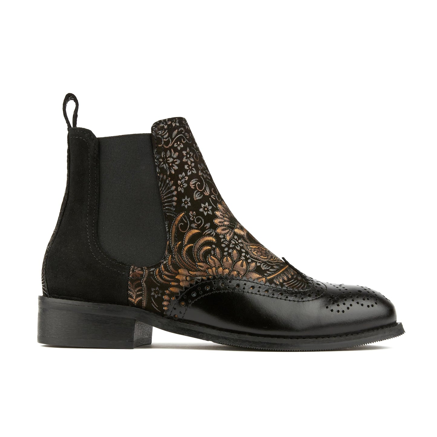 Mamacita - Black & Gold Ankle Boots Embassy London