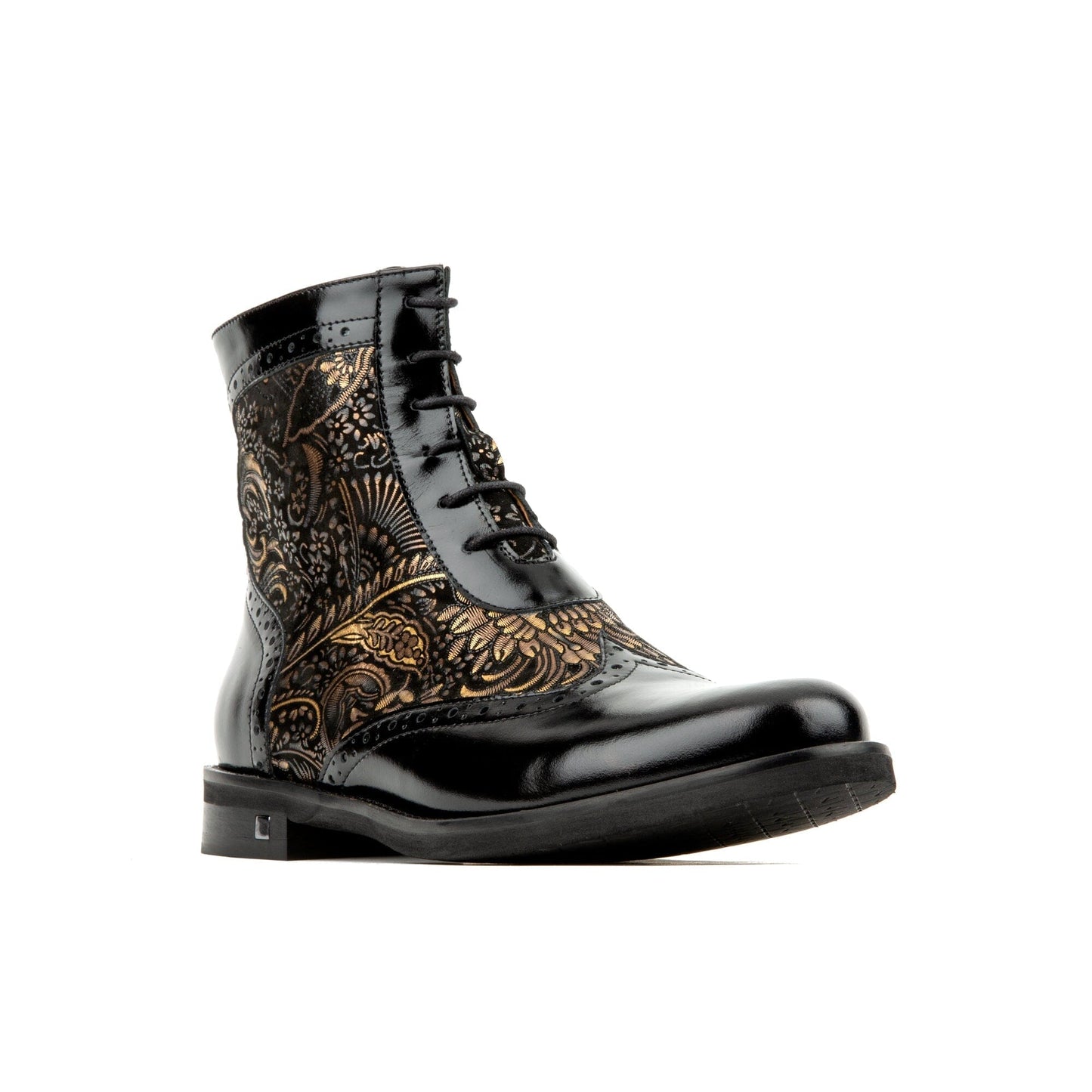 Mantis - Black & Gold Ankle Boots Embassy London