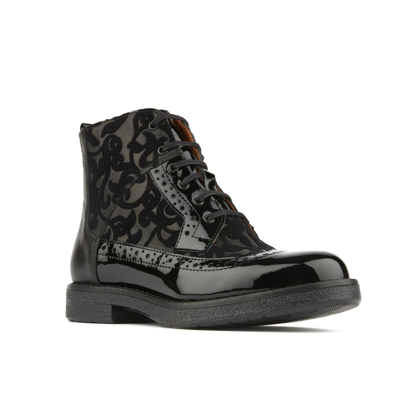 Hatter - Black Floral Ankle Boots Embassy London
