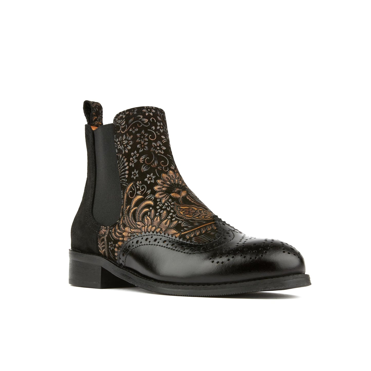 Mamacita - Black & Gold Ankle Boots Embassy London