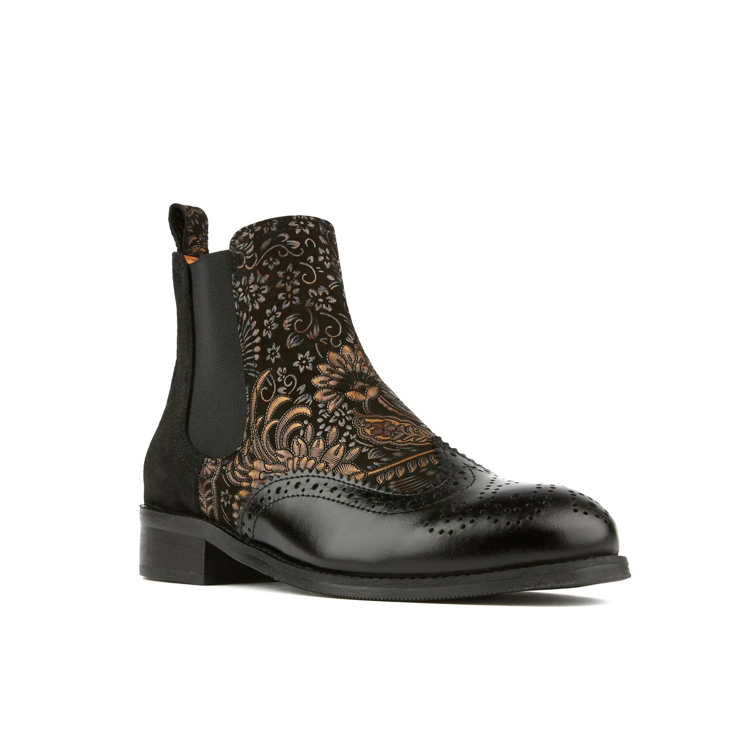 Mamacita - Black & Gold Ankle Boots Embassy London