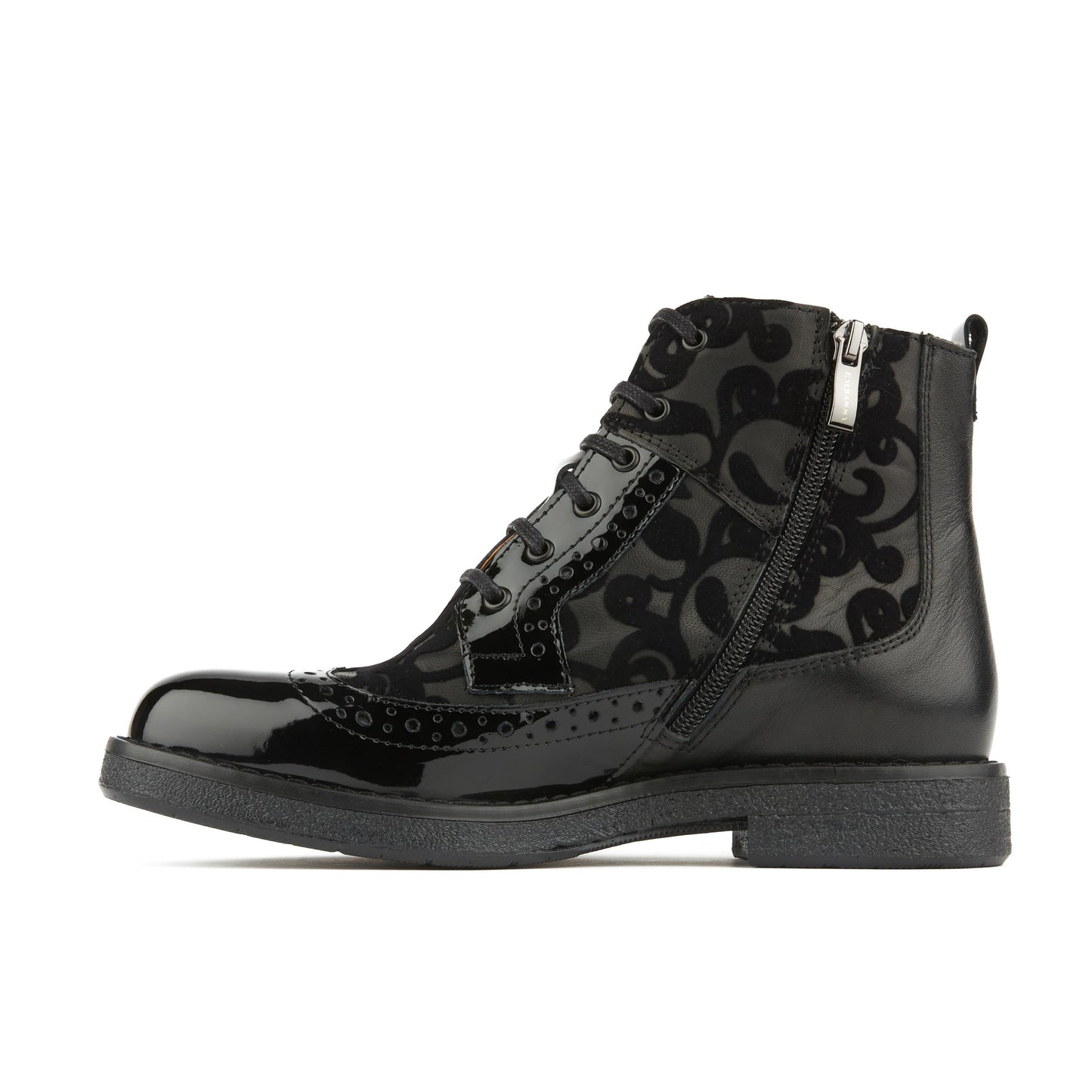 Hatter - Black Floral Ankle Boots Embassy London