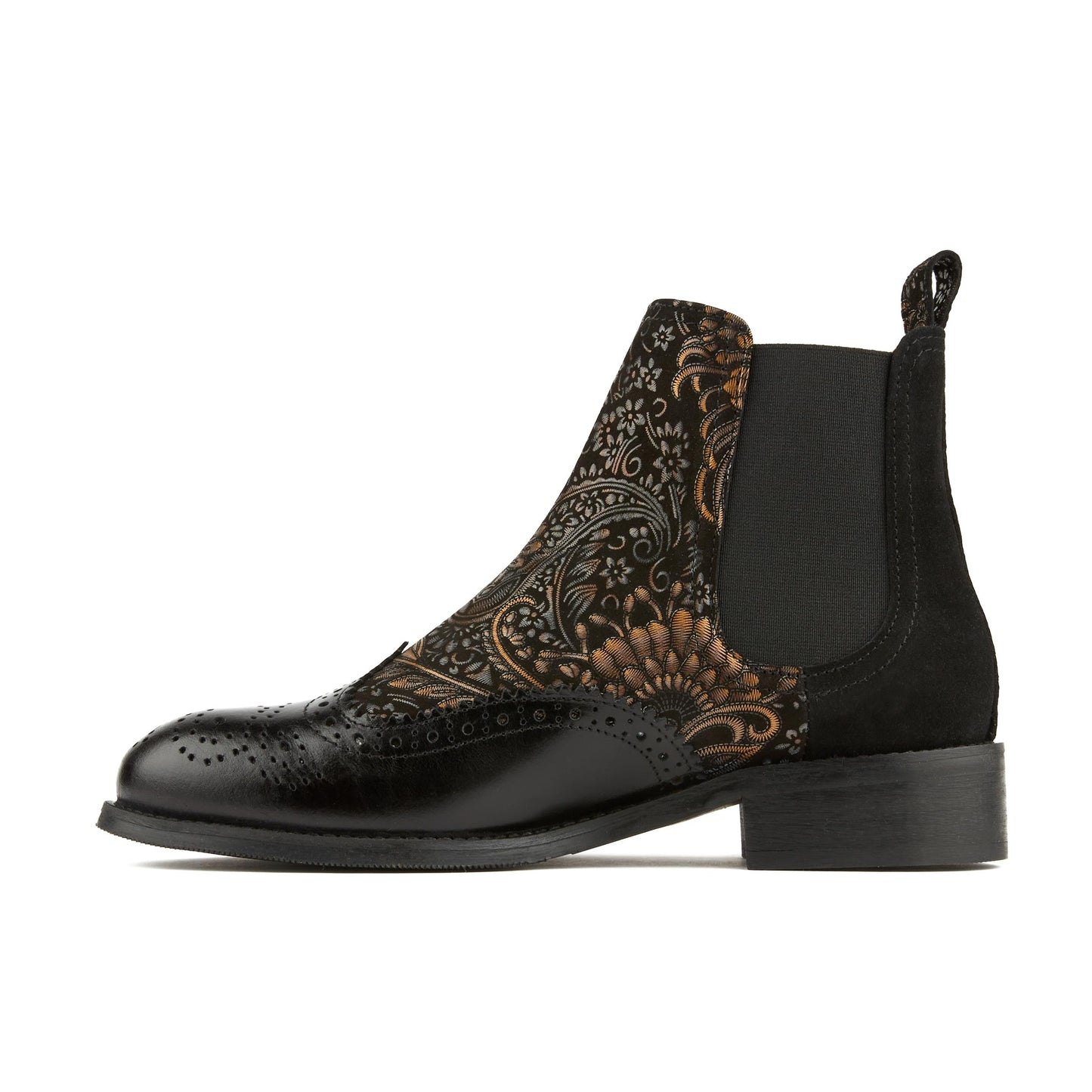 Mamacita - Black & Gold Ankle Boots Embassy London