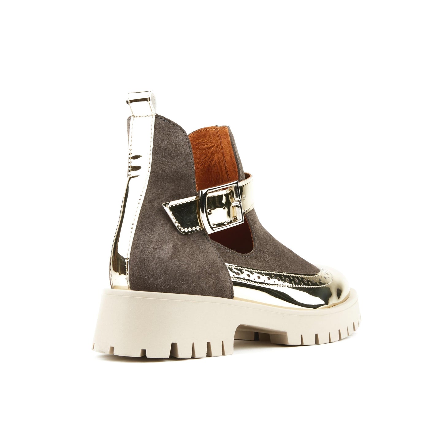 Mia - Grey & Gold Ankle Boots Embassy London