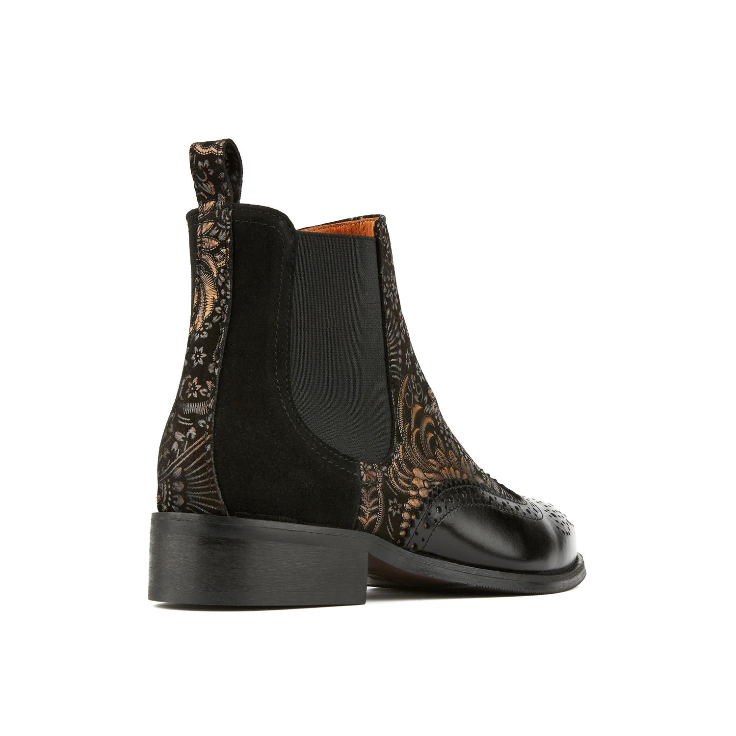 Mamacita - Black & Gold Ankle Boots Embassy London