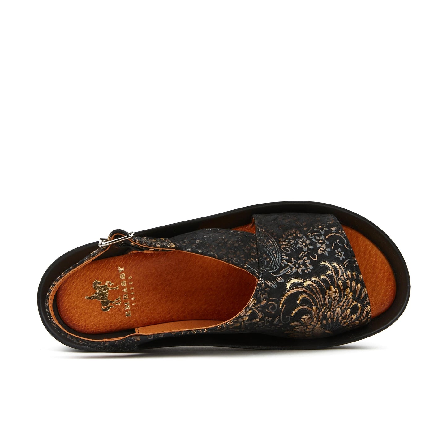 The Melody - Gold & Black Sandals Embassy London