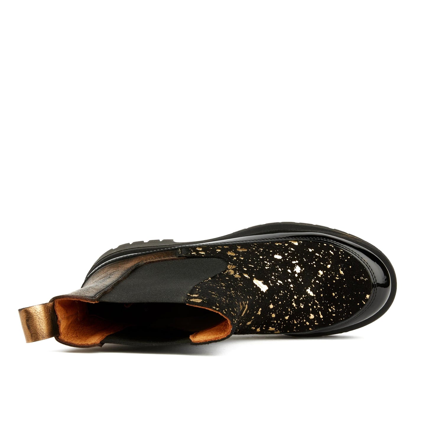 Bora - Black & Gold Ankle Boots Embassy London
