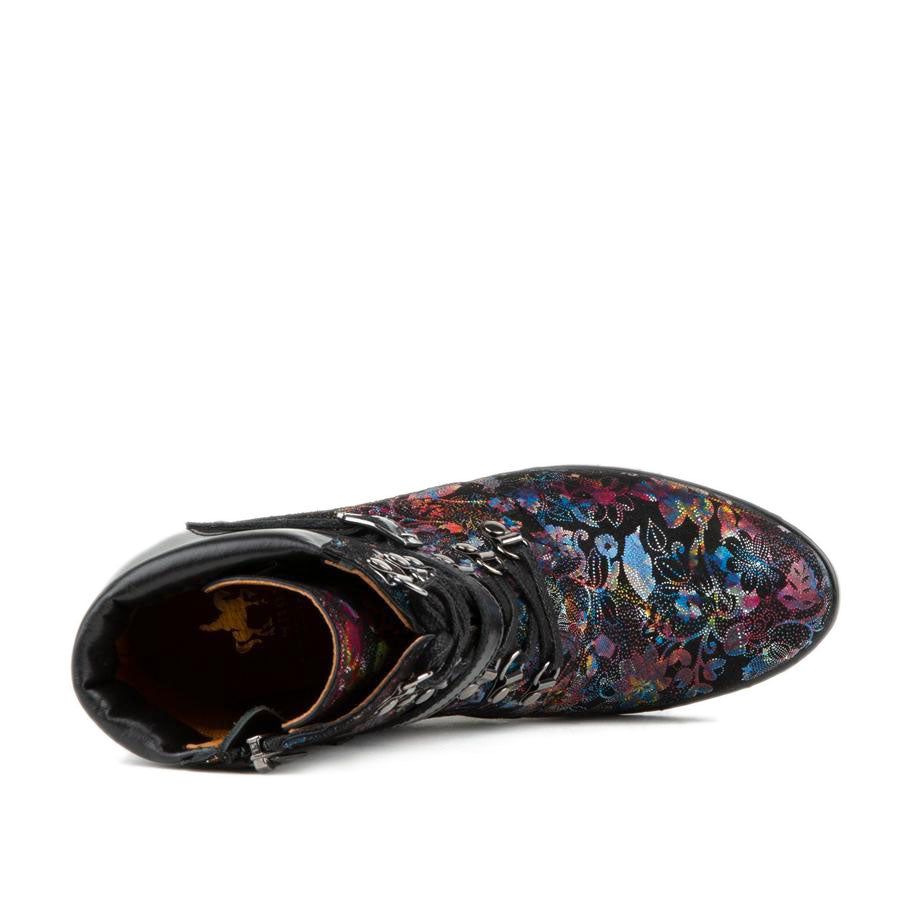 Asher - Black Flower Heels Embassy London USA