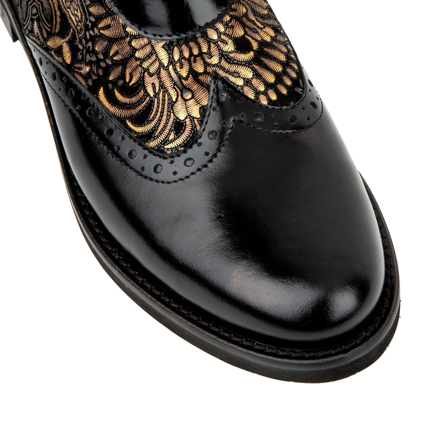 Mantis - Black & Gold Ankle Boots Embassy London