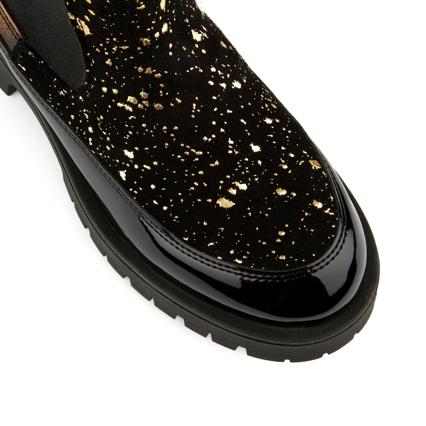 Bora - Black & Gold Ankle Boots Embassy London