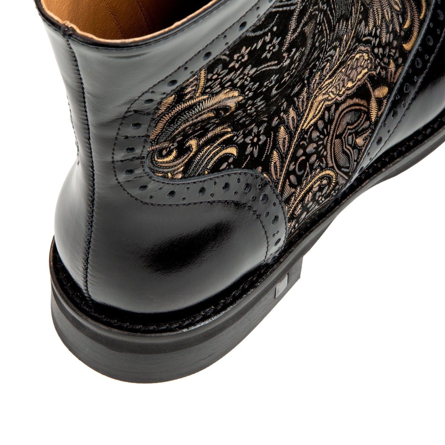 Mantis - Black & Gold Ankle Boots Embassy London