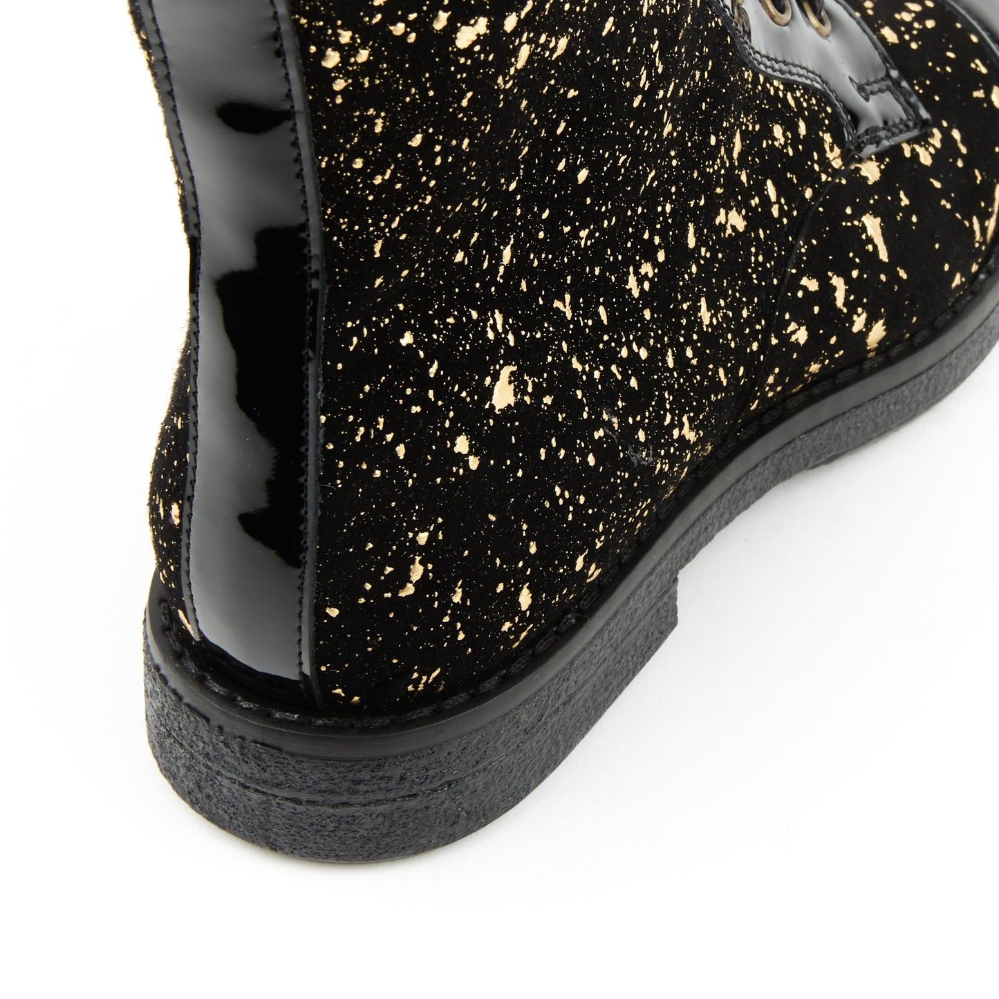 Traveller - Black & Gold Ankle Boots Embassy London