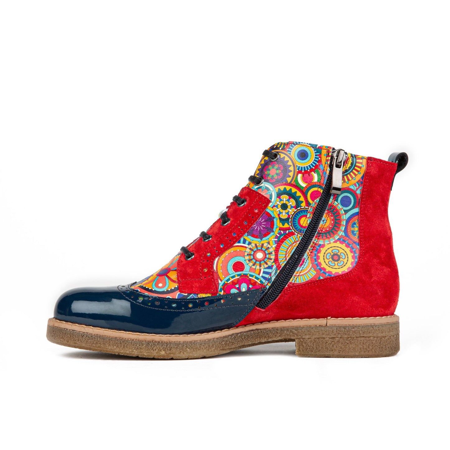 Hatter - 'Signature' Red & Navy Ankle Boots Embassy London