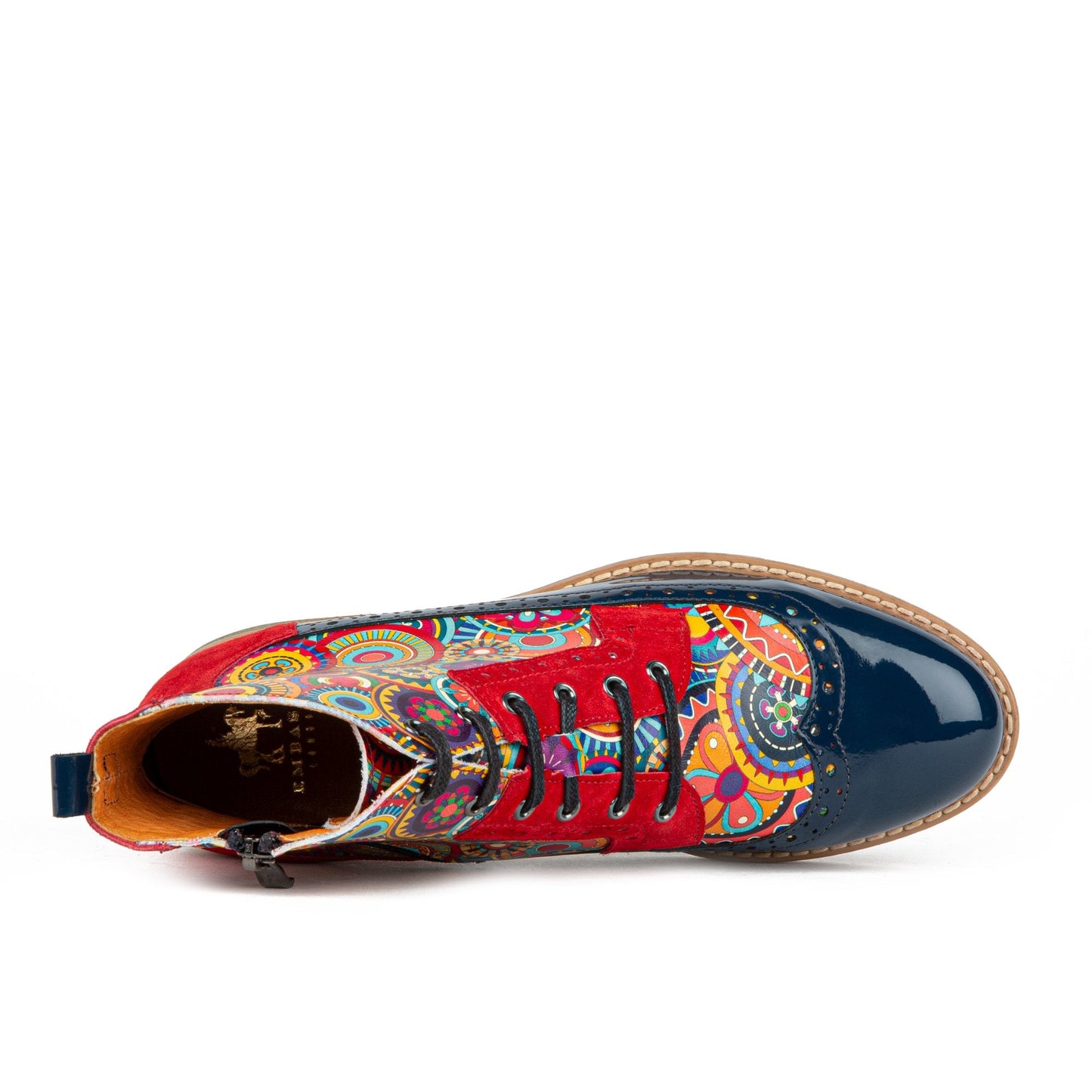 Hatter - 'Signature' Red & Navy Ankle Boots Embassy London