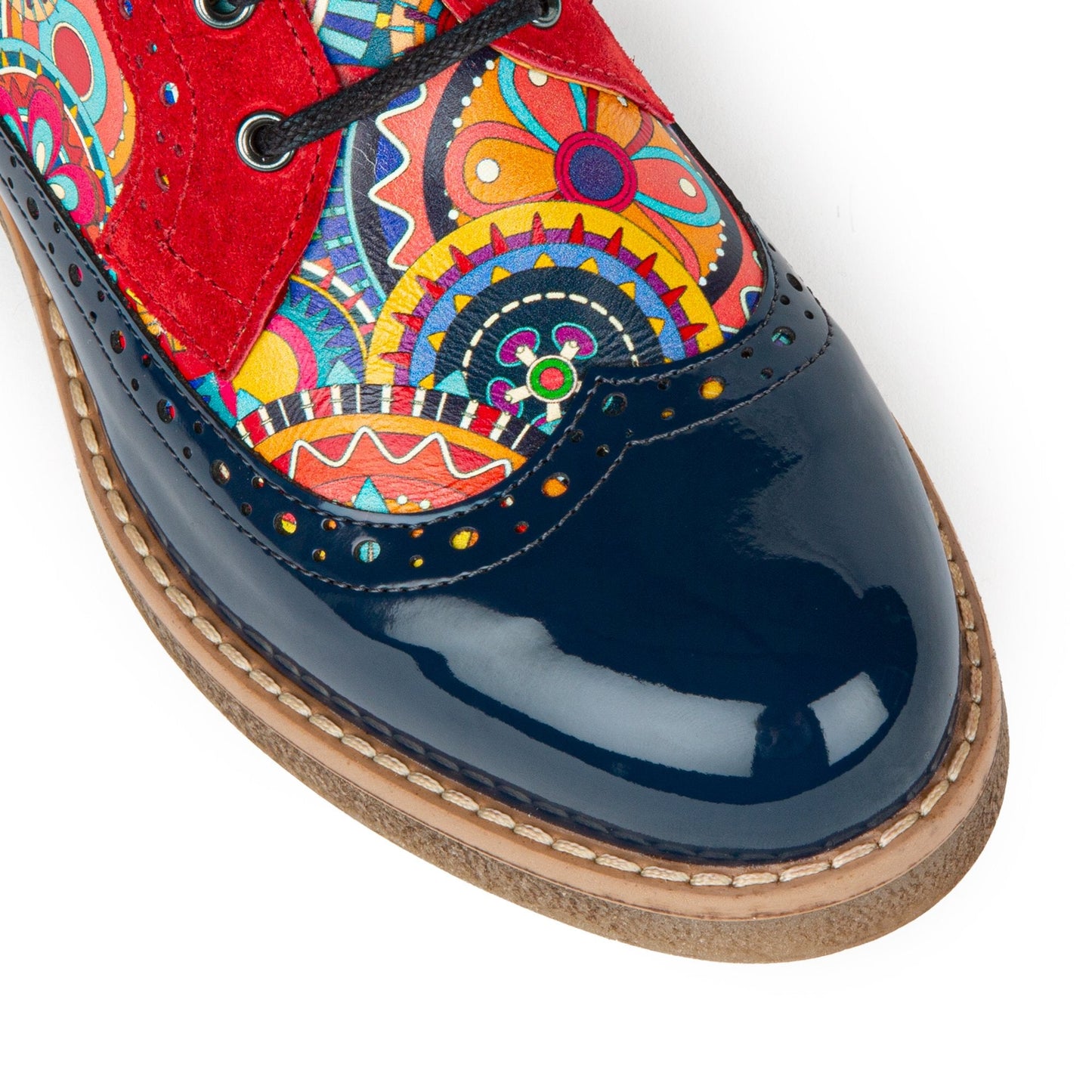 Hatter - 'Signature' Red & Navy Ankle Boots Embassy London