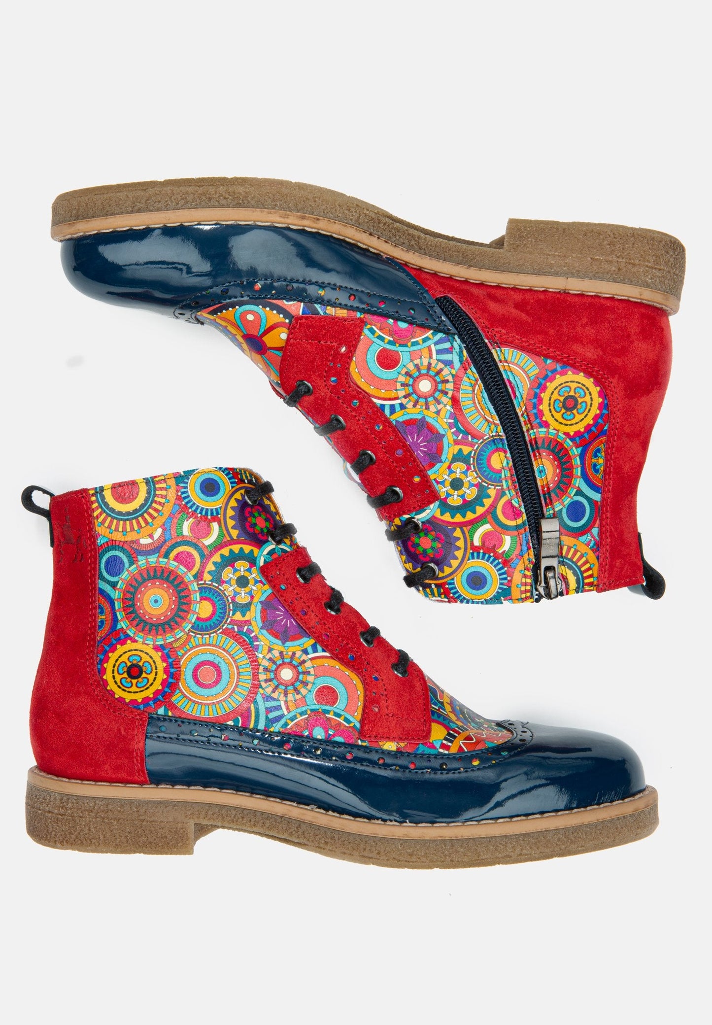 Hatter - 'Signature' Red & Navy Ankle Boots Embassy London 