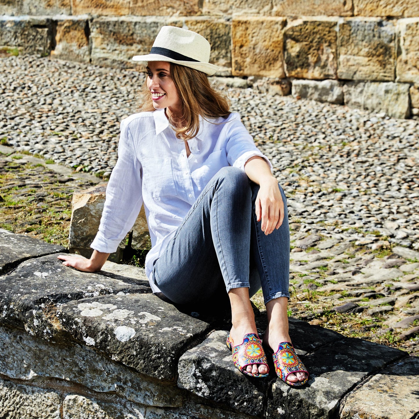 South Beach - Signature Print Womens Sandals Embassy London 