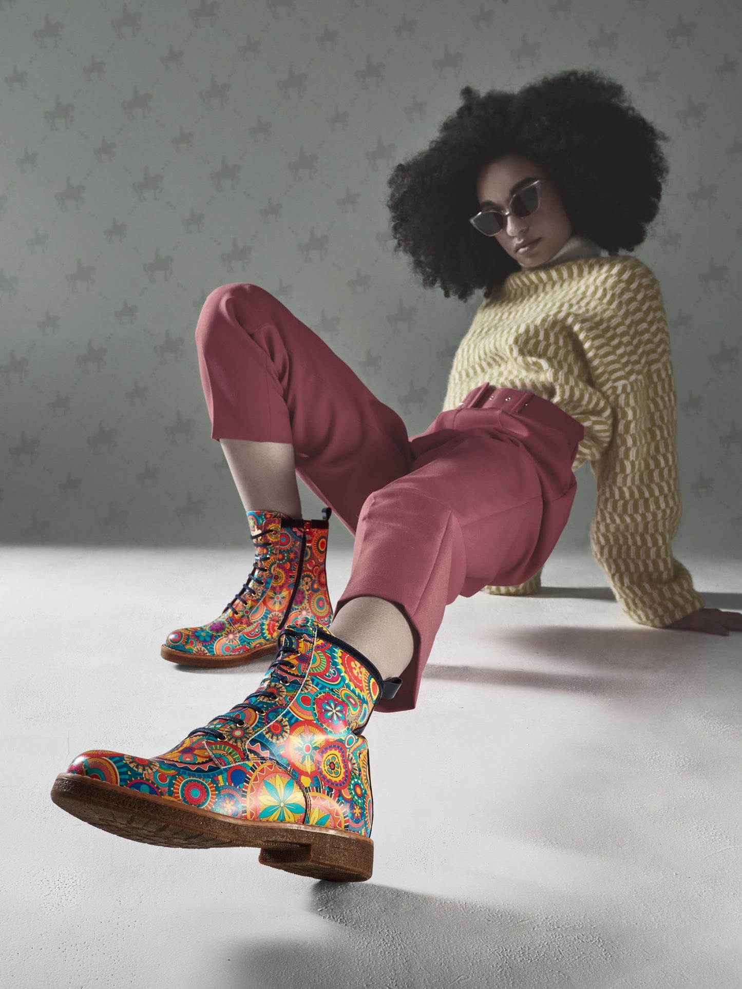 Traveller - New Signature Print Womens Ankle Boots Embassy London 