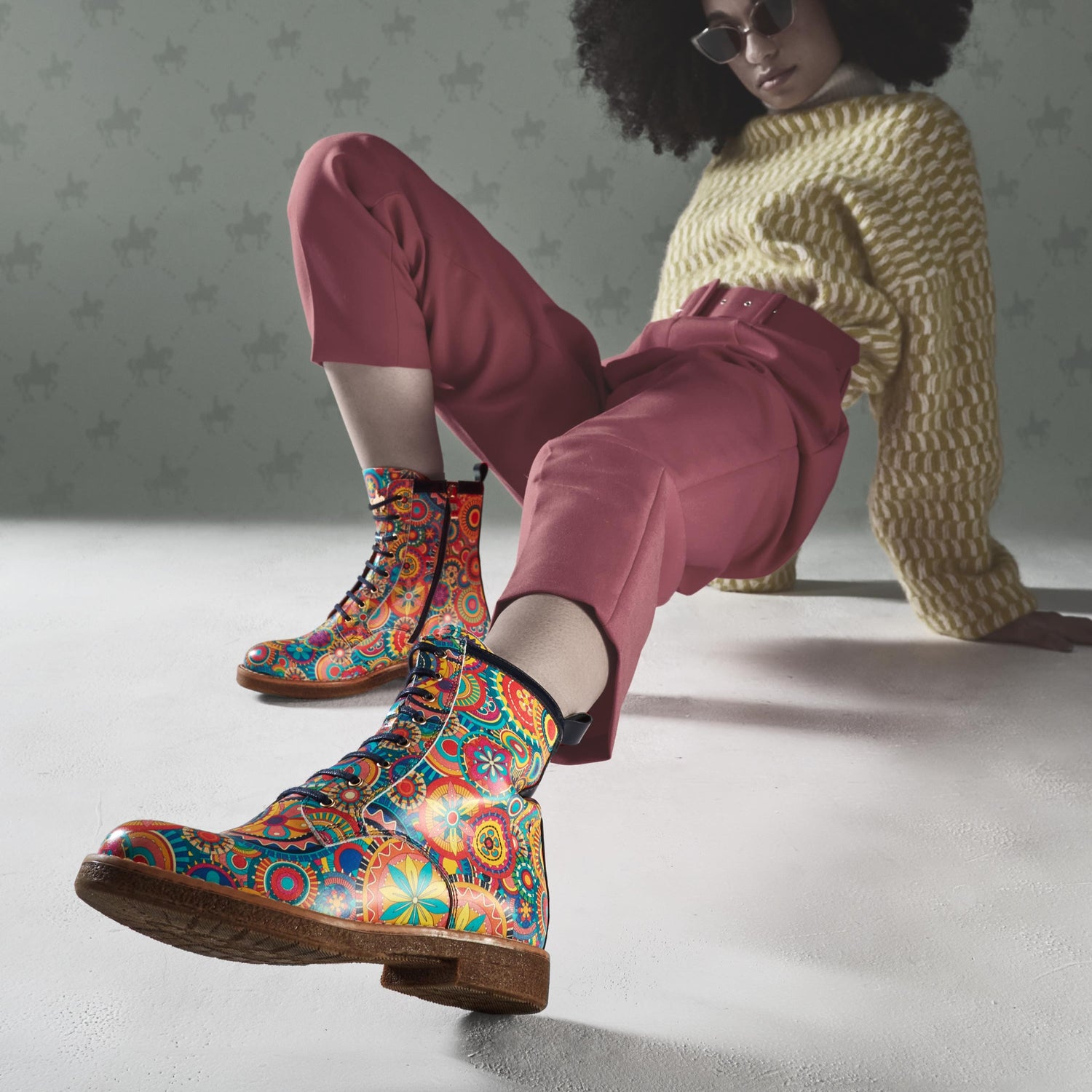 Traveller - New Signature Print Womens Ankle Boots Embassy London 