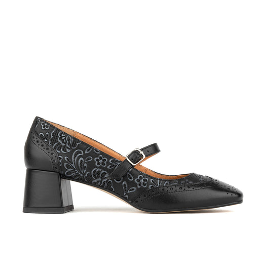 Mary Antoinette - Black & Silver Womens Heels Embassy London 