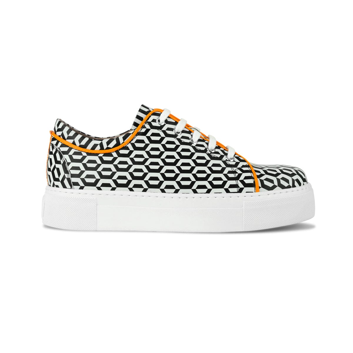 Camila - Black & White Hexa Womens Trainers Embassy London 