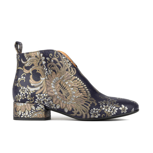 Iris - Blue & Silver Paisley Womens Ankle Boots Embassy London 