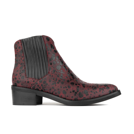 Texas - Burgundy & Black Womens Ankle Boots Embassy London 