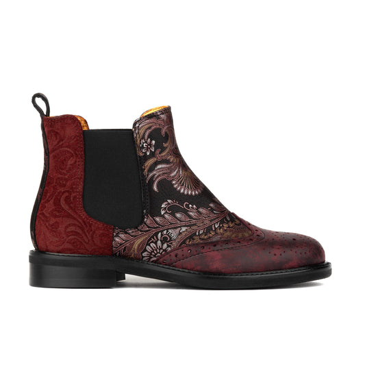 Mamacita - Floral & Burgundy Womens Ankle Boots Embassy London 