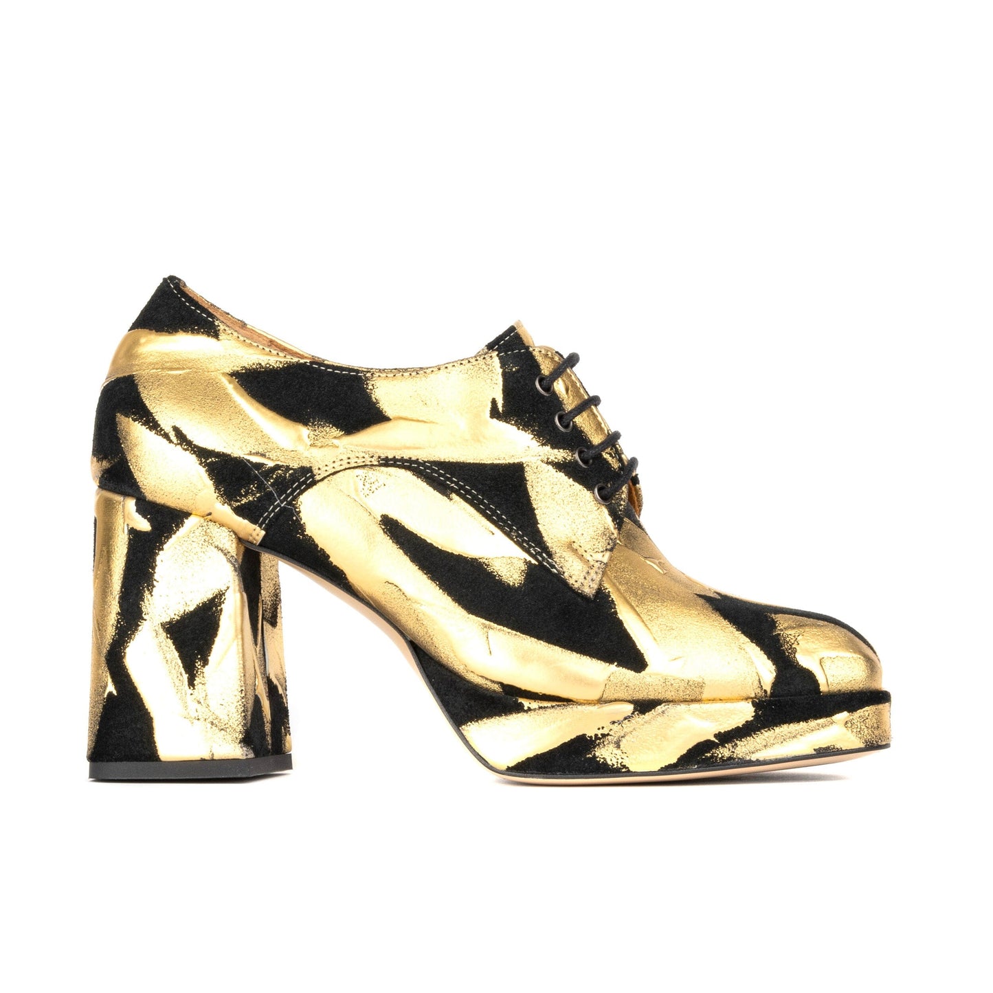 Roulette Platform - Gold & Black Womens Heels Embassy London 