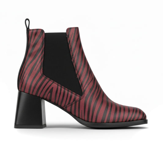 Claudia Mini - Burgundy & Black Womens Ankle Boots Embassy London 
