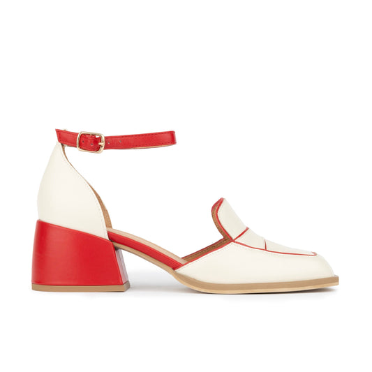 Mayfair - Red & Cream Womens Heels Embassy London 