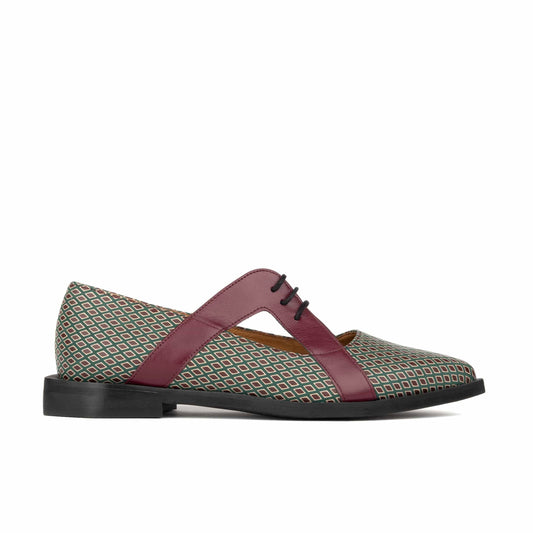Harlowe - Burgundy & Green Diamond Womens Shoes Embassy London 