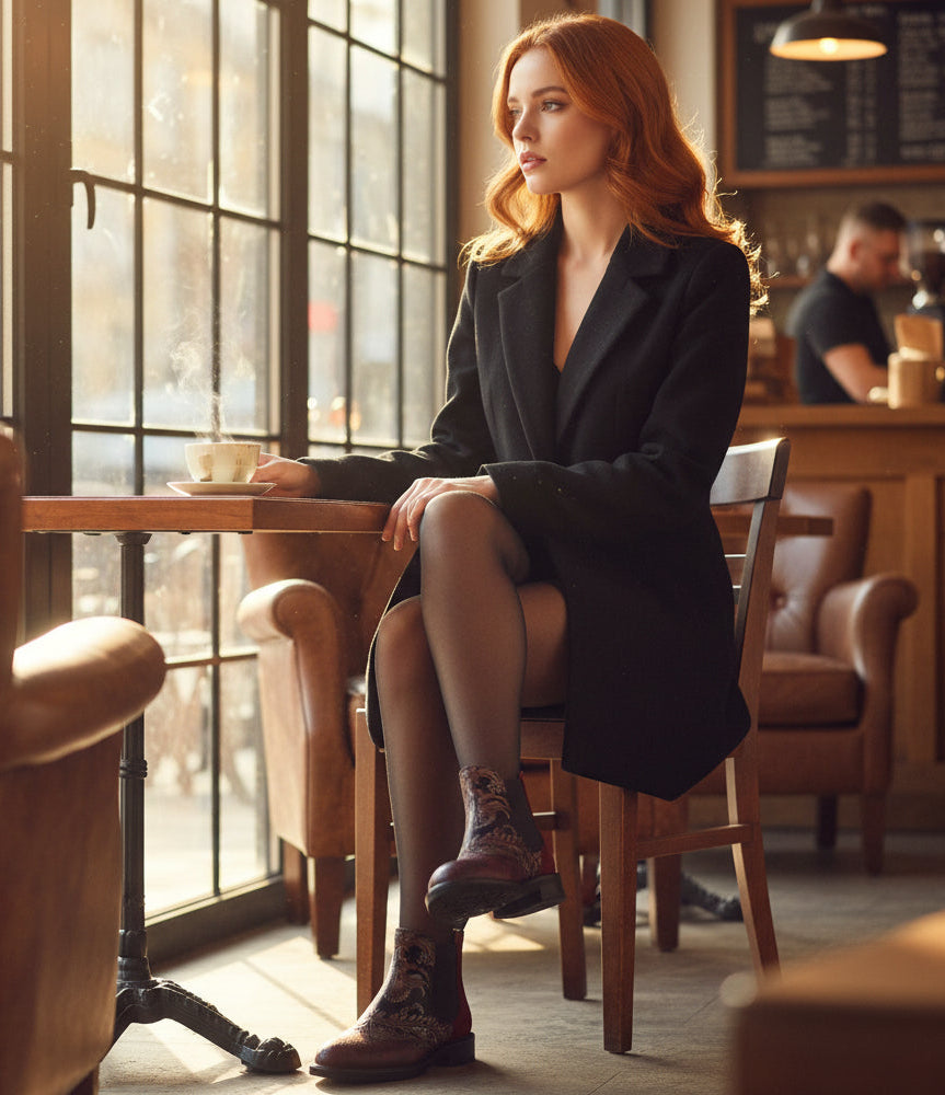 Mamacita - Floral & Burgundy Womens Ankle Boots Embassy London 