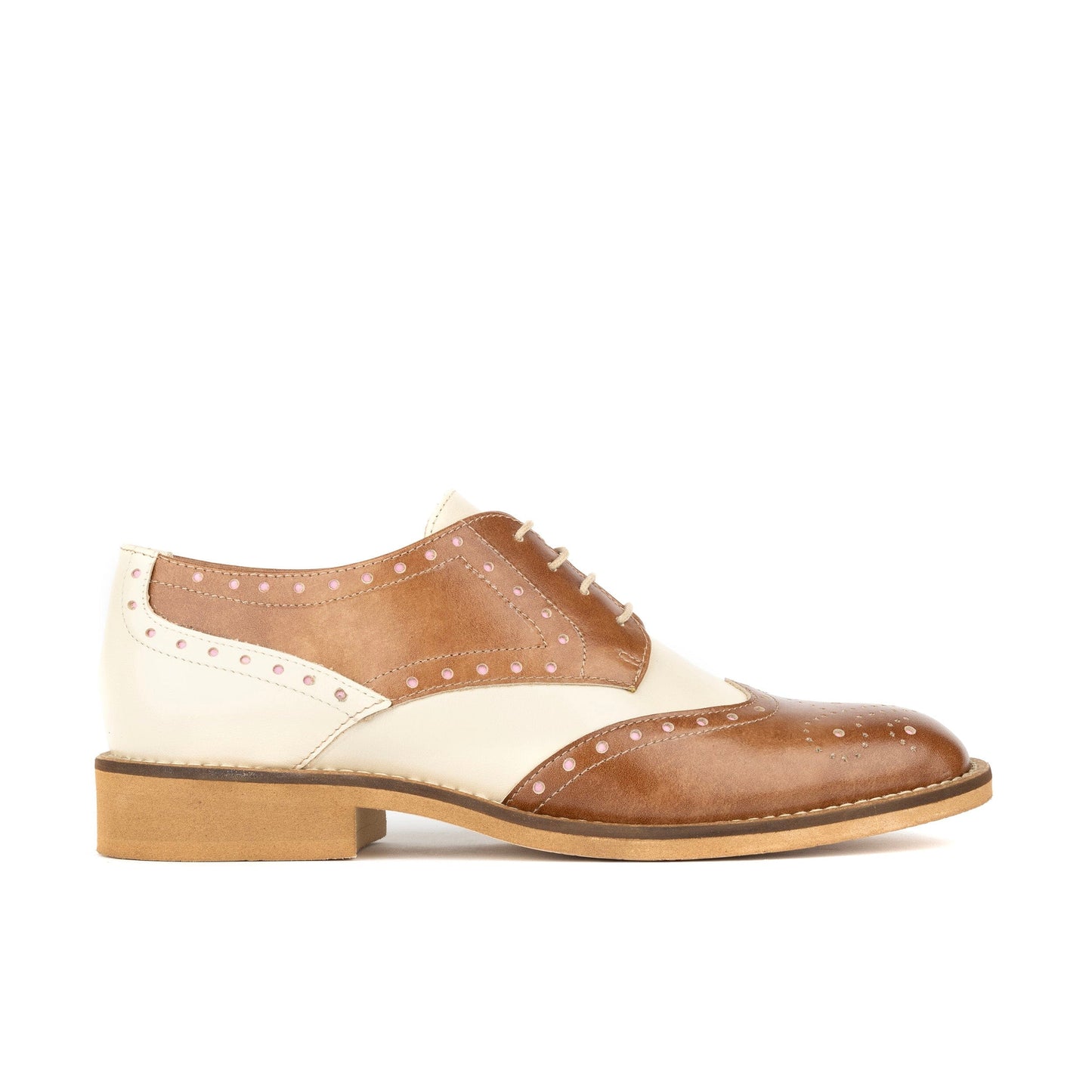 Women’s Oxford Shoes Tan Off White Embassy London Eton UK 7 / EU 40 / US 9