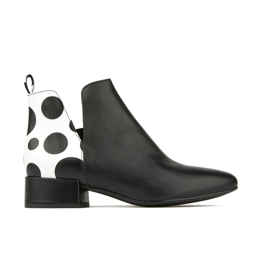 Twiggy - Black & White Polka Womens Ankle Boots Embassy London 