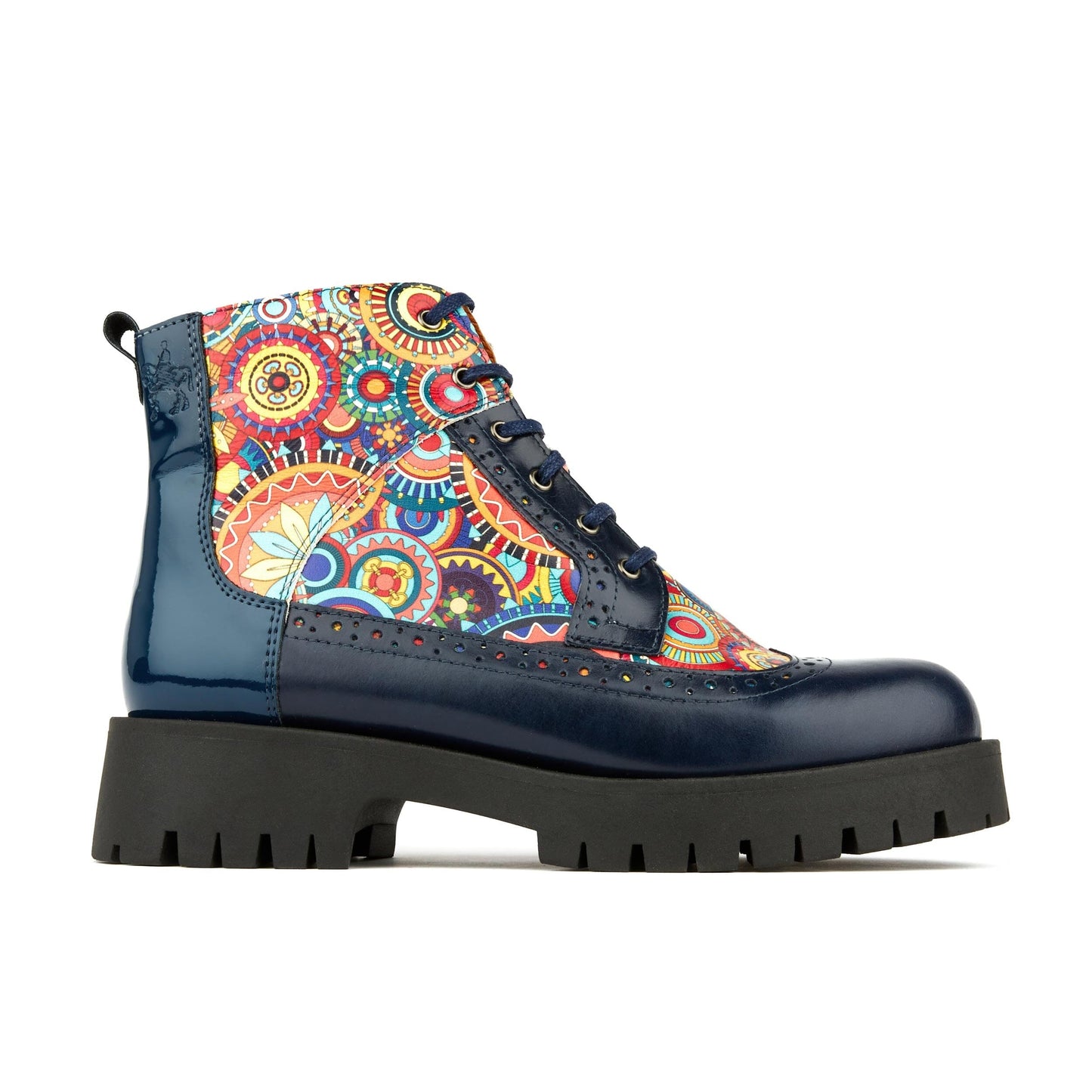 Hatter Platform Navy Signature | Womens Ankle Boots | Embassy London USA