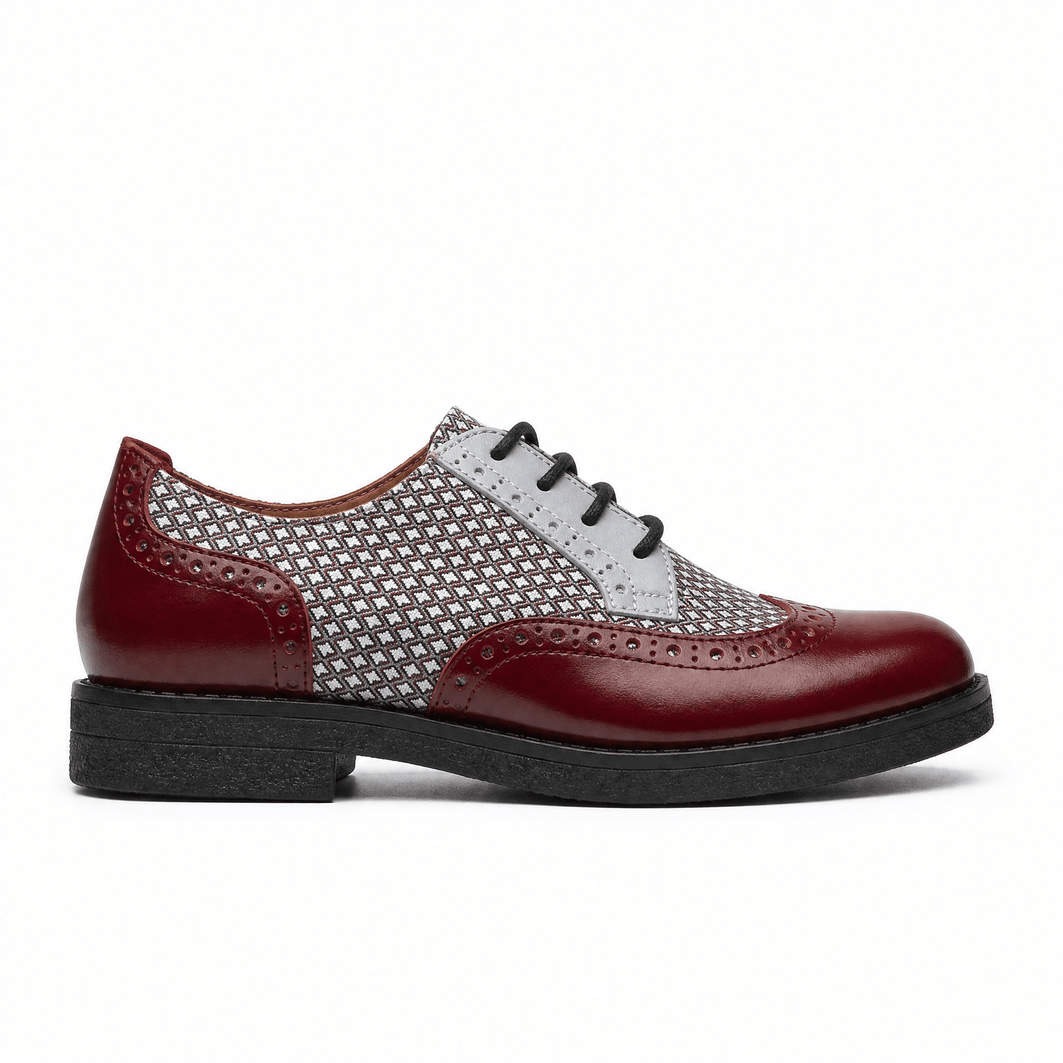 The Artist - Burgundy & Light Blue Diamonds Womens Shoes Embassy London 