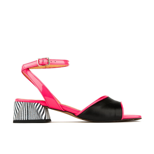 Goldi - Optical Zebra & Black & Pink Womens Sandals Embassy London 