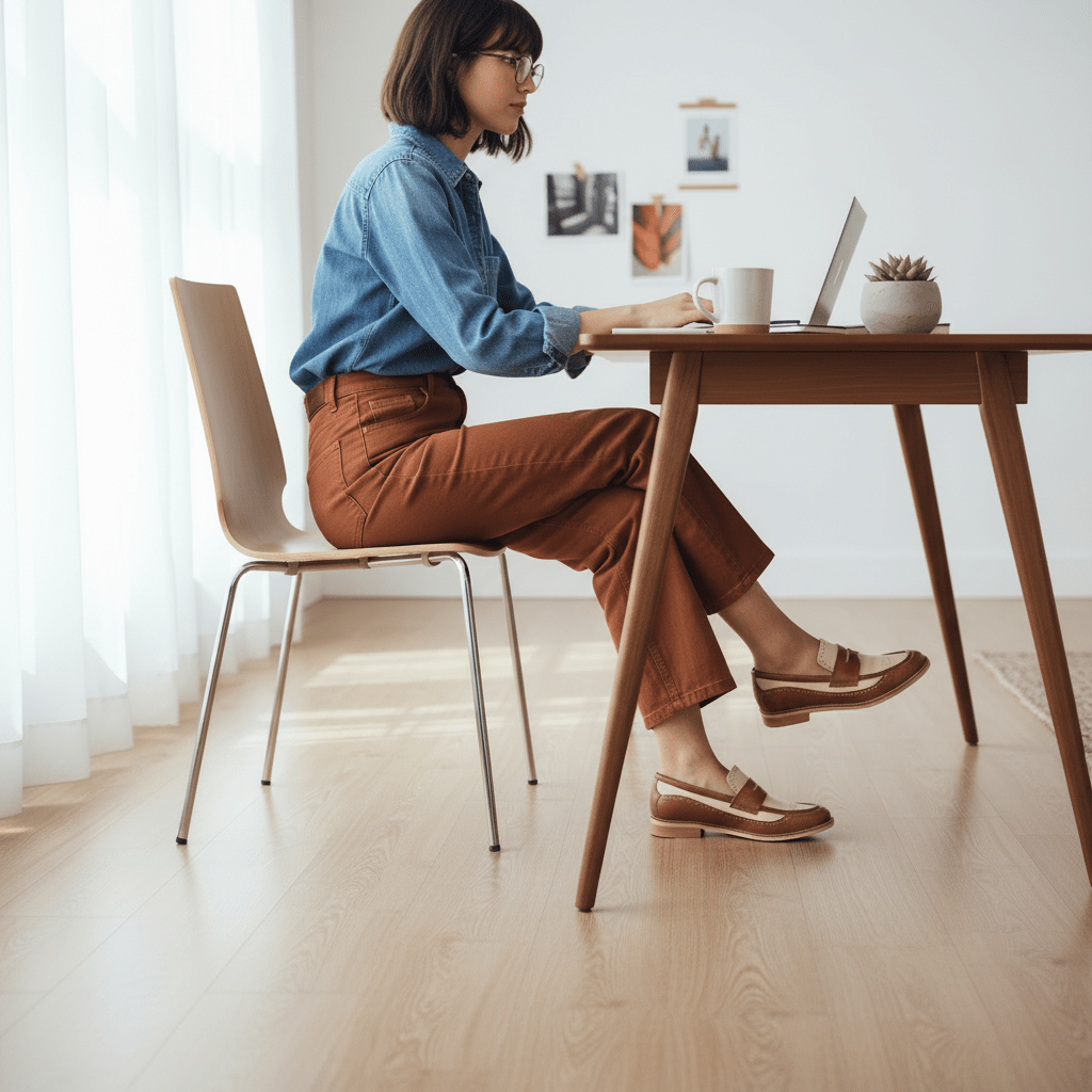 Angelina - Tan & Off White Womens Loafers Embassy London 