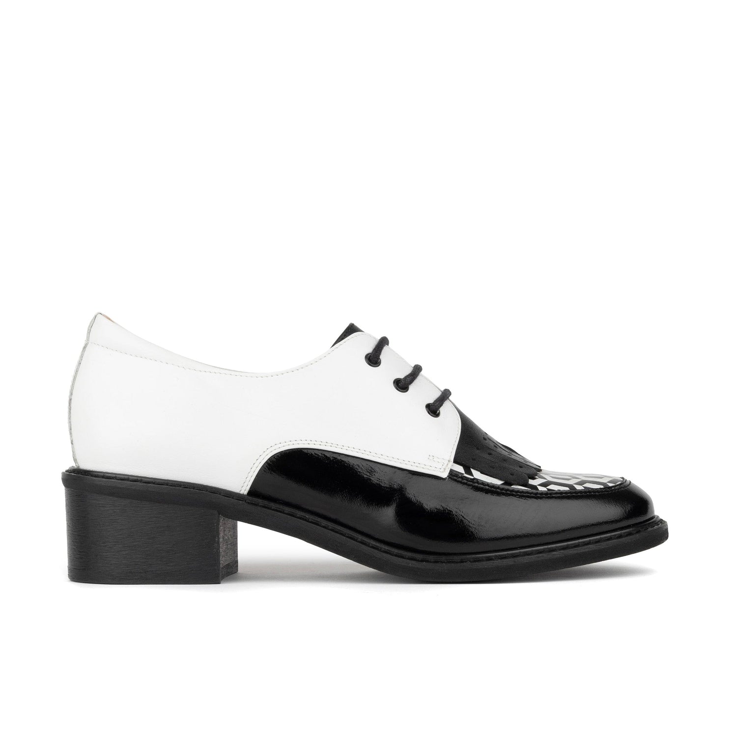 Retro Tone - Black & White Hexa Womens Heels Embassy London 