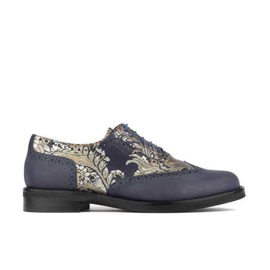 Vivienne - Blue & Silver Paisley Womens Shoes Embassy London 